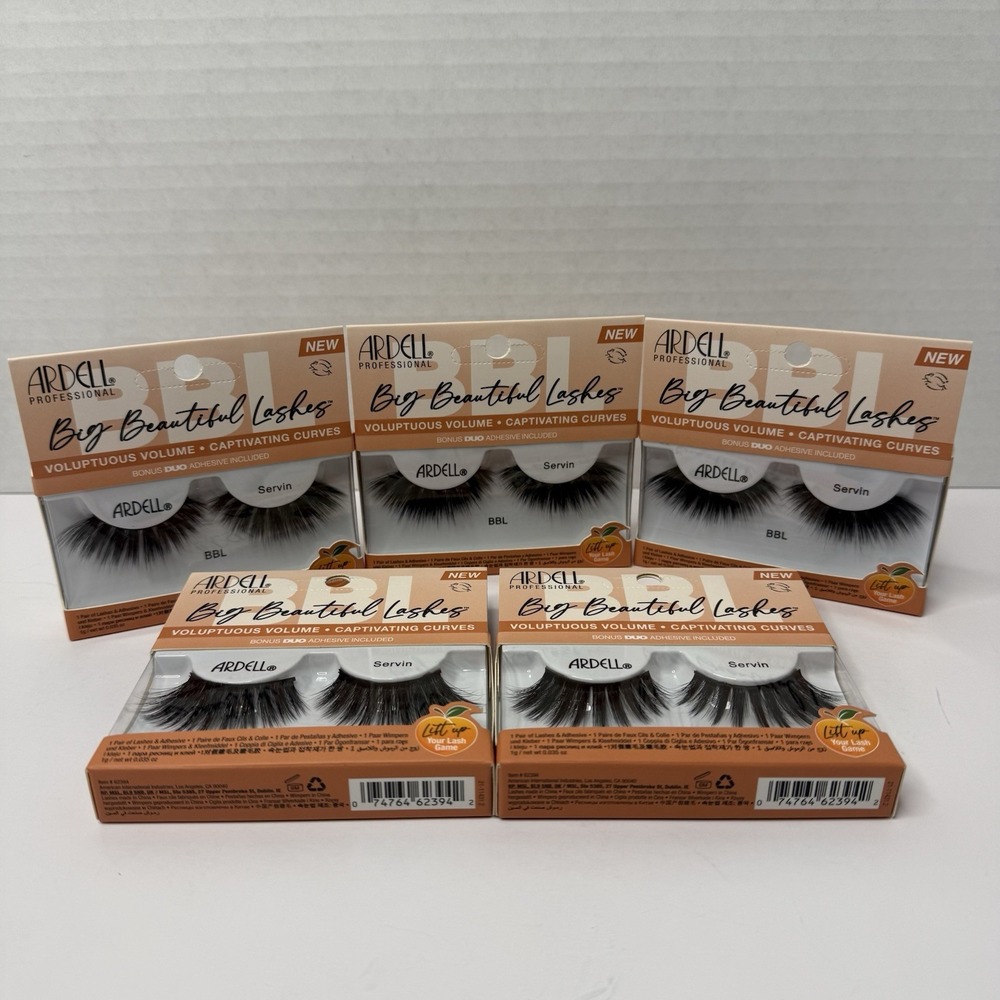 Ardell Big Beautiful Lashes Servin BBL 5 Pack Voluminous Black 62394 Adhesive